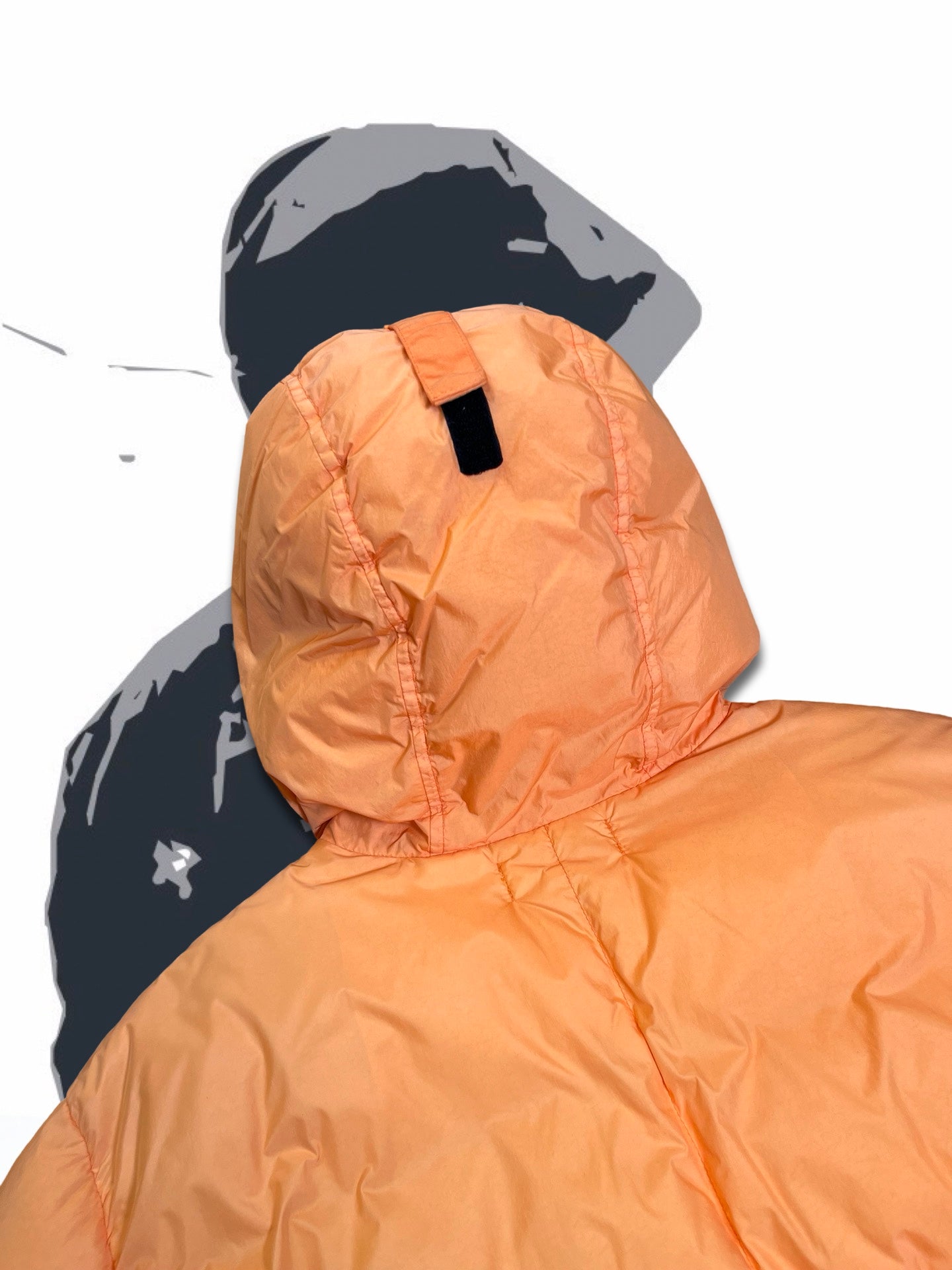 Brugt Used Orange Dunjakke Stone Island Puffer i L large Down Jacket