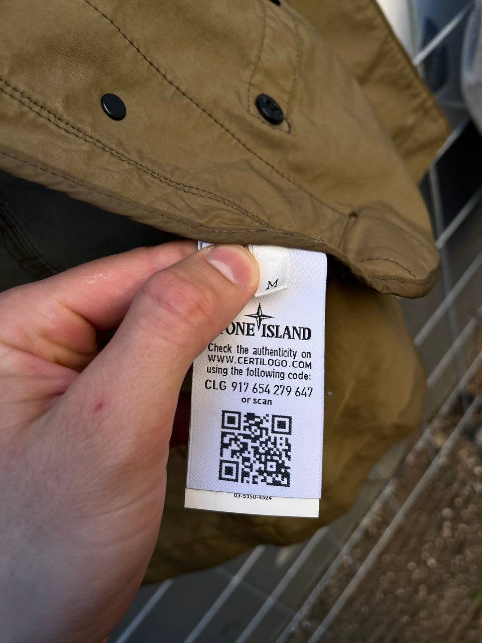 Stone Island David TC Frakke Trench Coat i Khaki grøn Medium