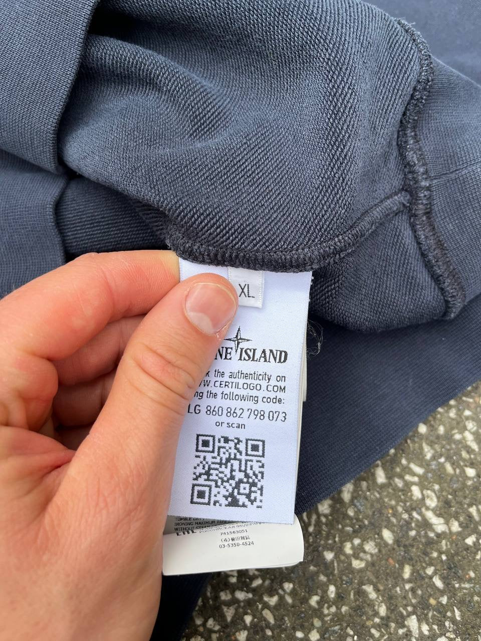 Stone Island Sweatshirt Crew Neck i Navy XL Brugt Used