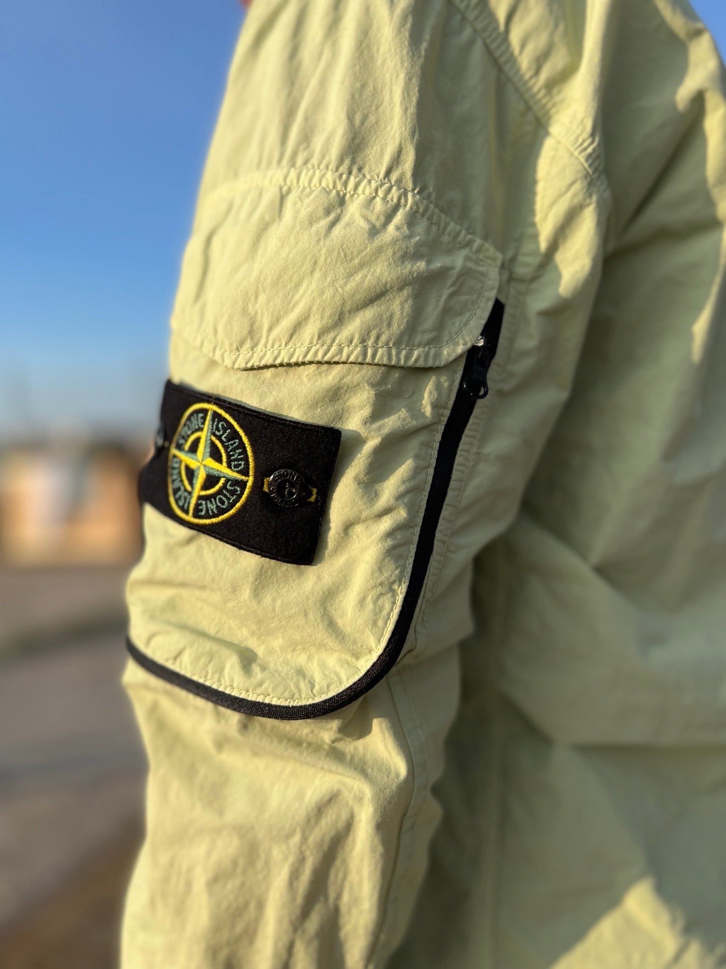 Brugt Used Vintage overshirt/jakke fra Stone Island i grøn Large