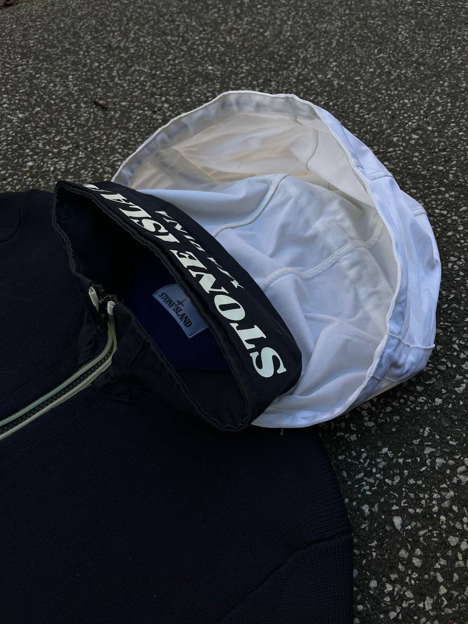 Stone Island Marina Night Glow Jacket Jakke Selvlysende Lumina XL i Navy Mørkeblå Brugt Used