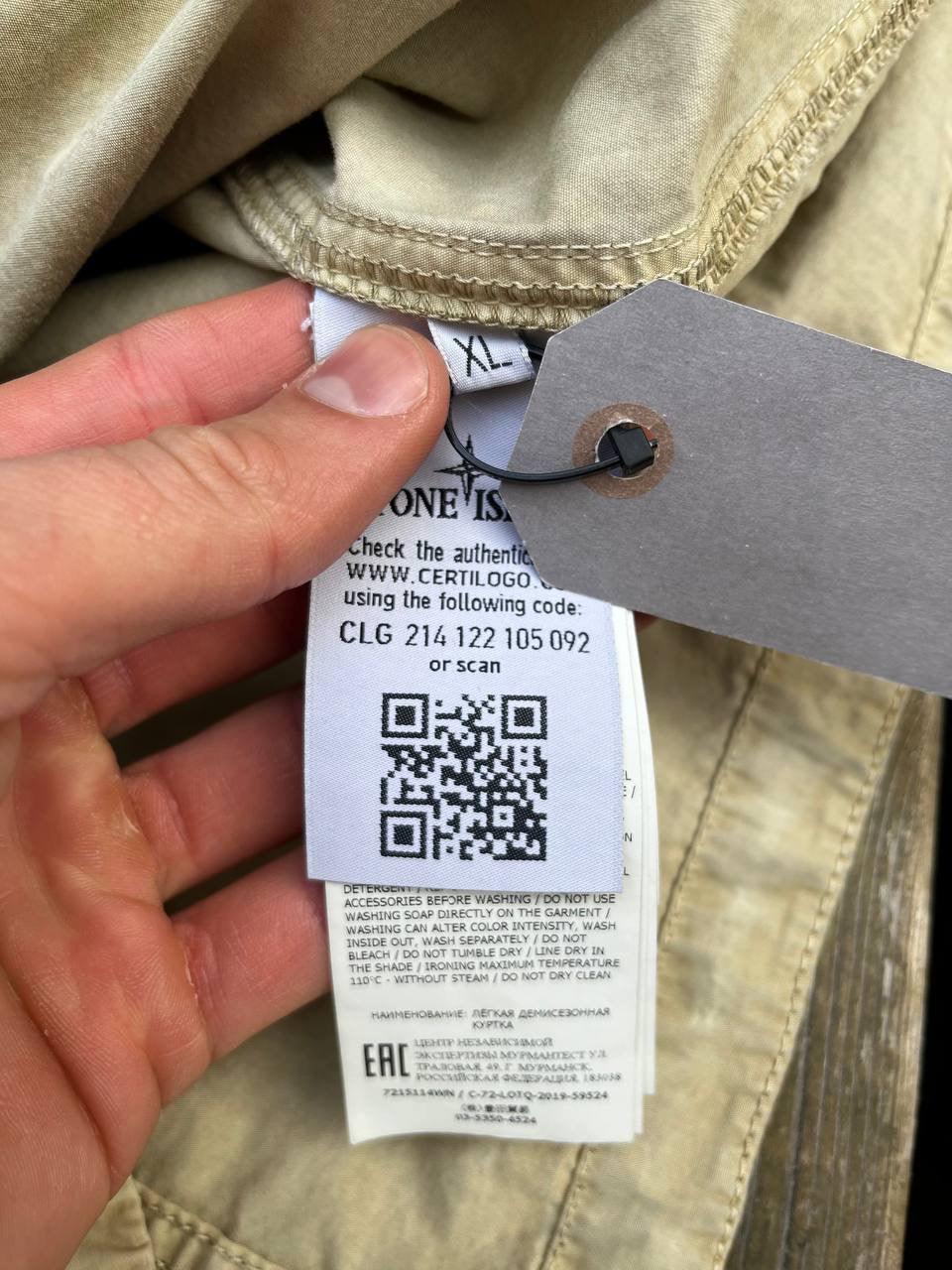 Stone Island Overshirt i Beige XL Brugt