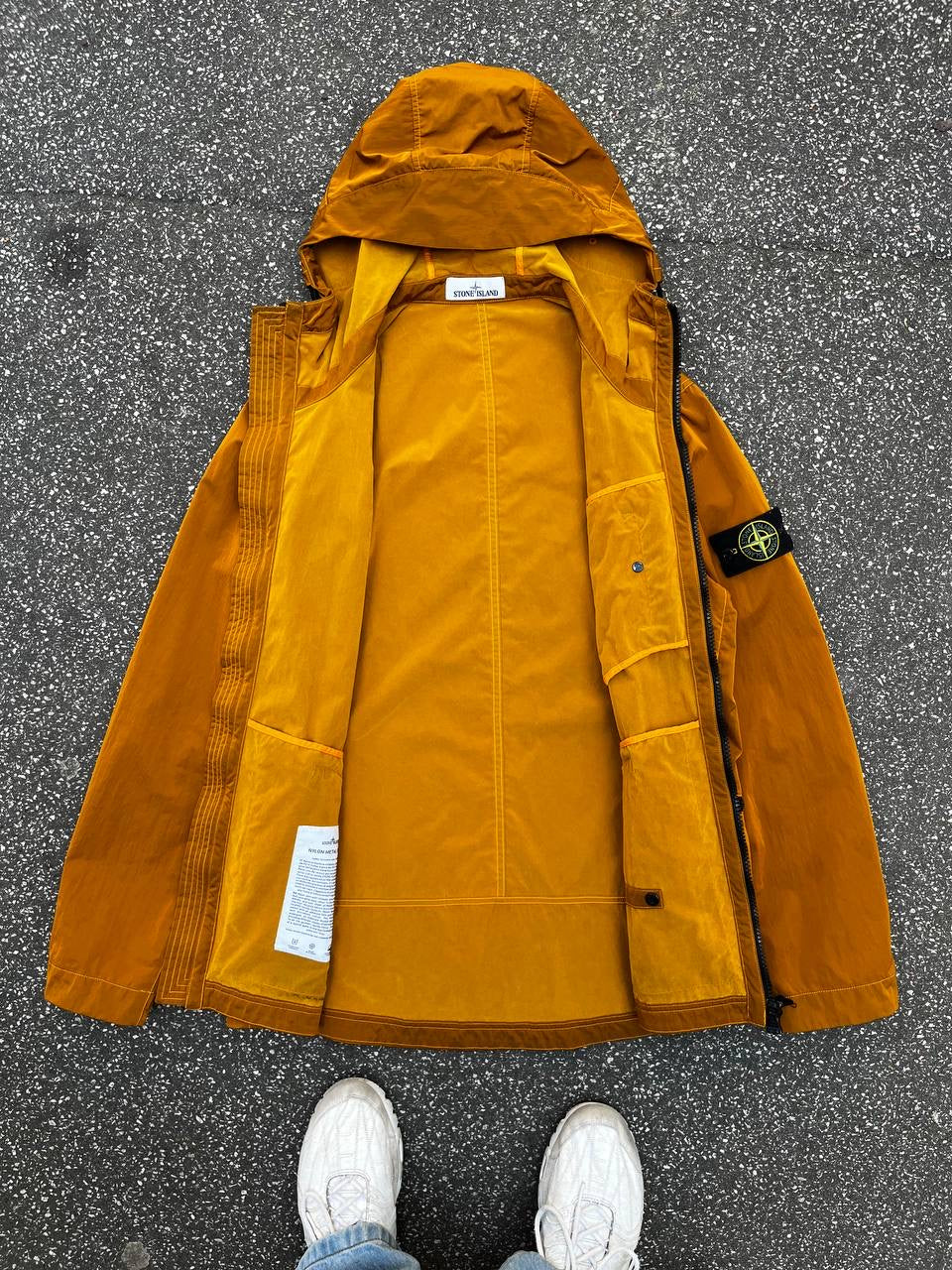 Stone Island Nylon Metal Flock Jakke Orange Aluminium XL Brugt Used
