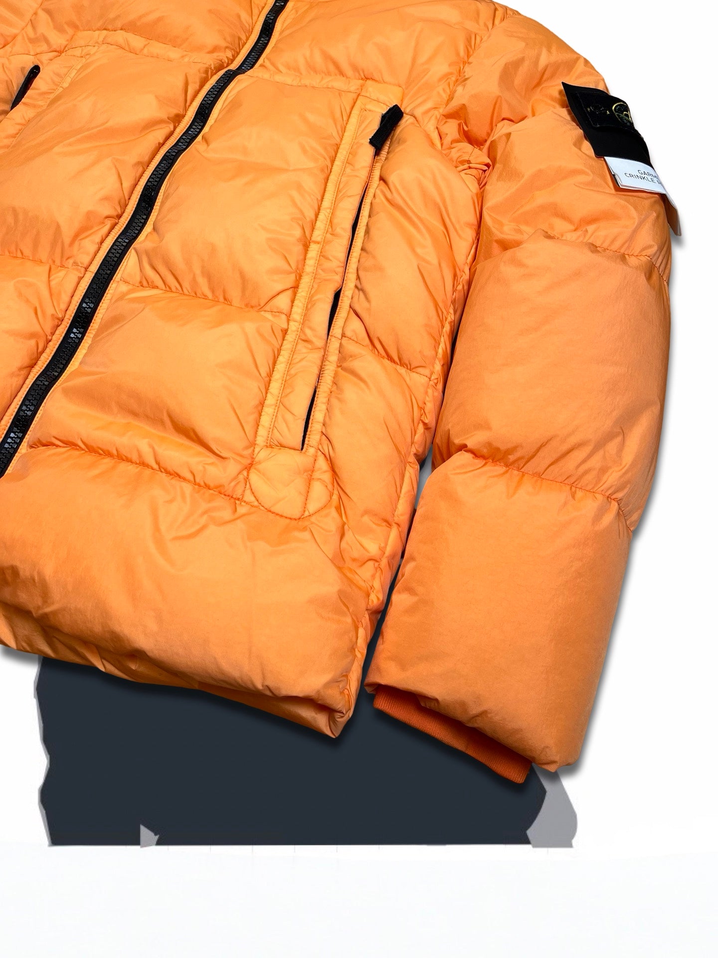 Brugt Used Orange Dunjakke Stone Island Puffer i L large Down Jacket