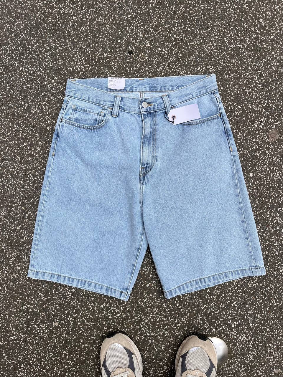 Carhartt Landon Pant Shorts Lyseblå Denim Shorts Lange Baggy Brand New