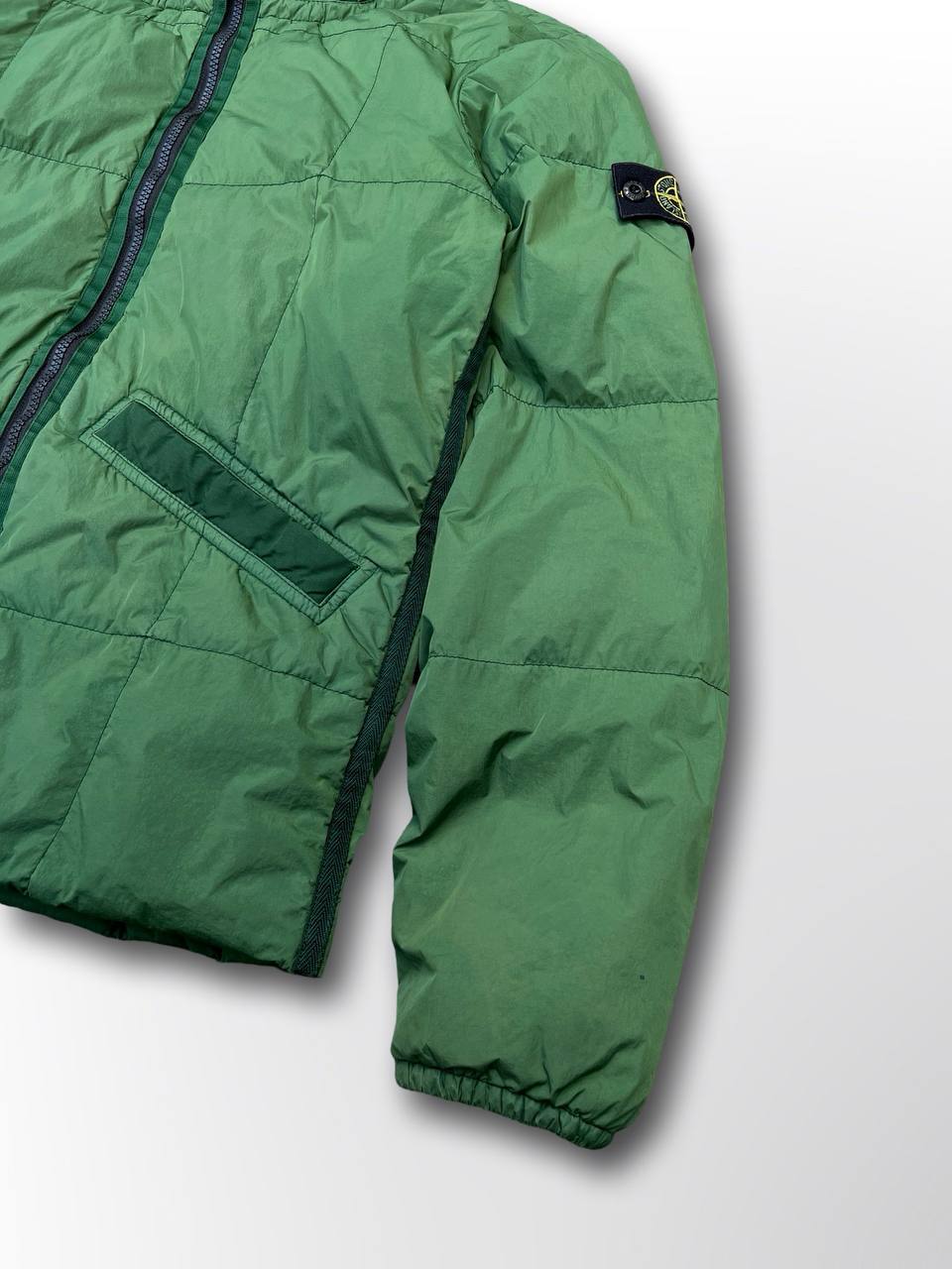 Brugt Used Puffer vinter jakke Stone Island i grøn S XS 164cm