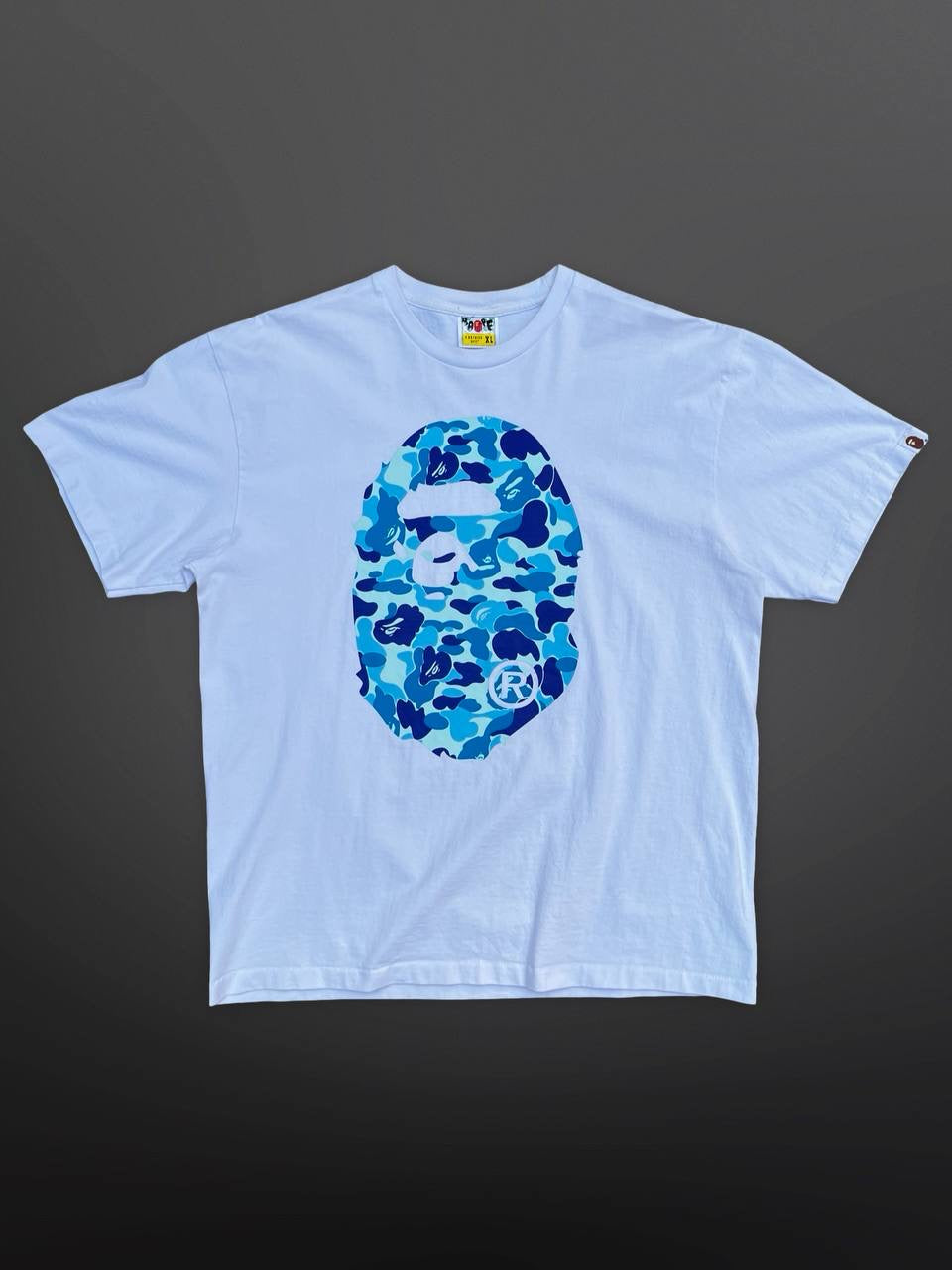Bape A-Bathing Ape Tee T-Shirt XL Hvid Double Logo Brugt Used