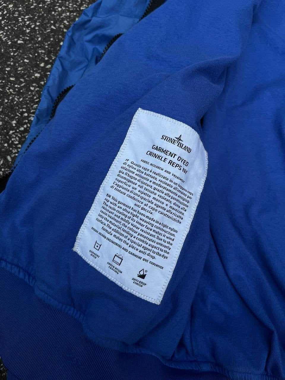 Stone Island Crinkle Reps NY Jakke – Blå – Str. L (Large)