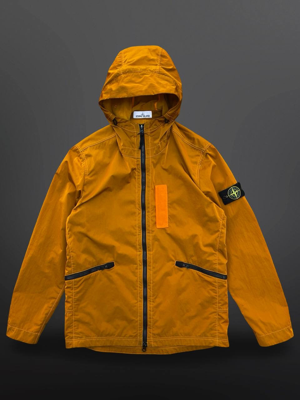 Stone Island Nylon Metal Flock Jakke Orange Aluminium XL Brugt Used