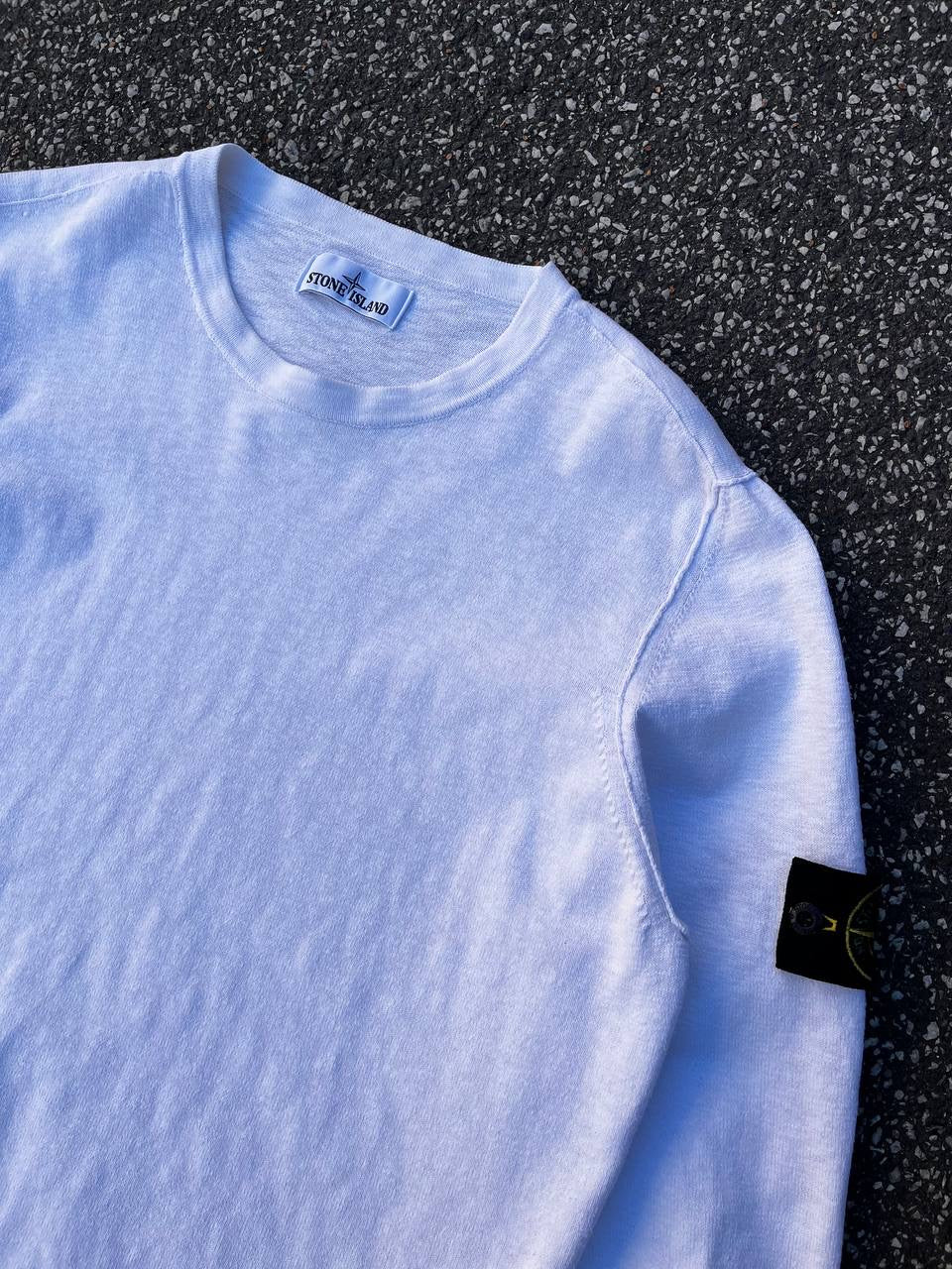 Stone Island Sweater Sweatshirt Trøje i Hvid XL Brugt Used
