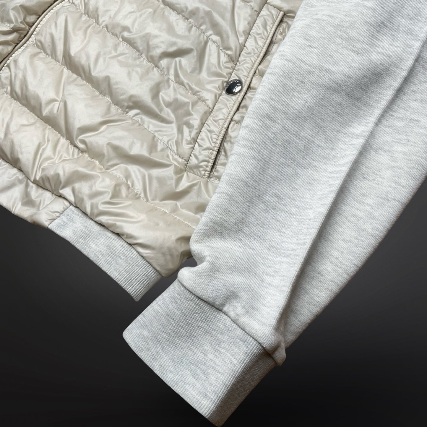 Moncler Dun Cardigan Grå Beige Creme M Medium