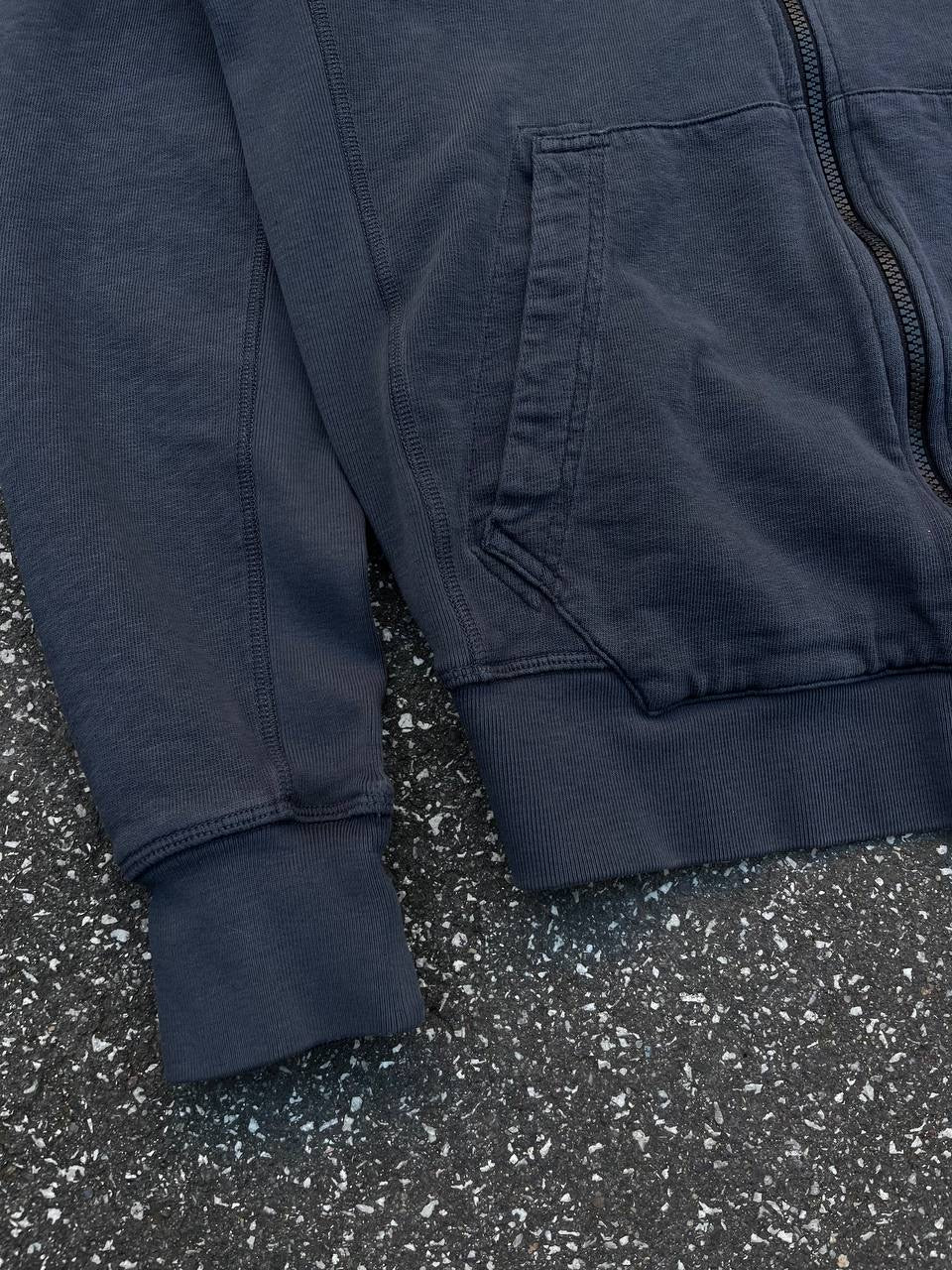 Stone Island Zip-Up Hoodie Hættetrøje Large i Grå Brugt Used