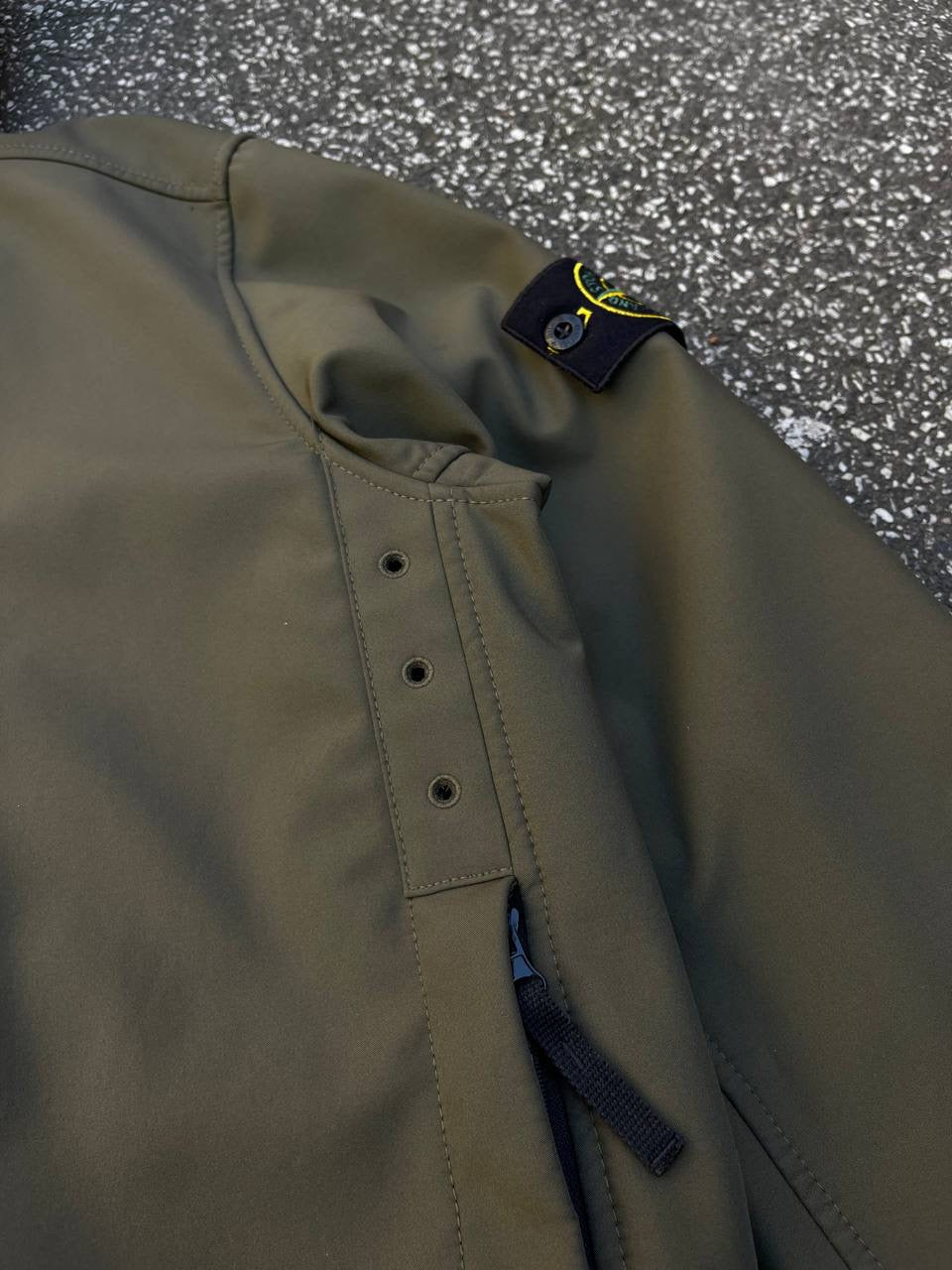 Stone Island Softshell R Jakke Grøn Khaki L Large Brugt Used
