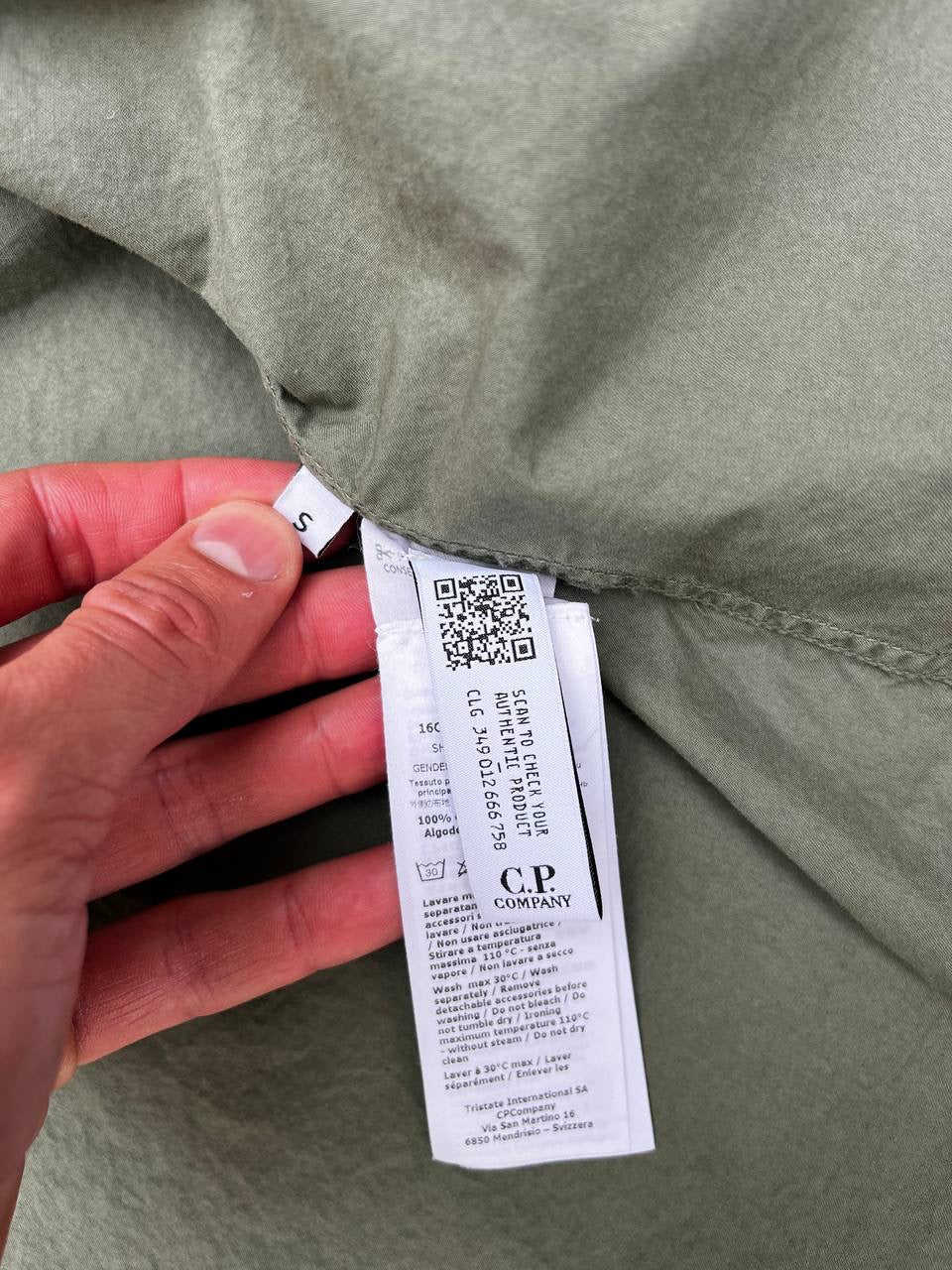 C.P. Company Overshirt Skjorte Grøn Khaki S Small Brugt Used