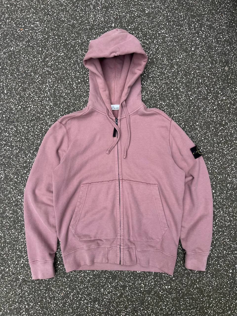 Stone Island Zip Up Hoodie Hættetrøje Rosa Pink XL 691560220