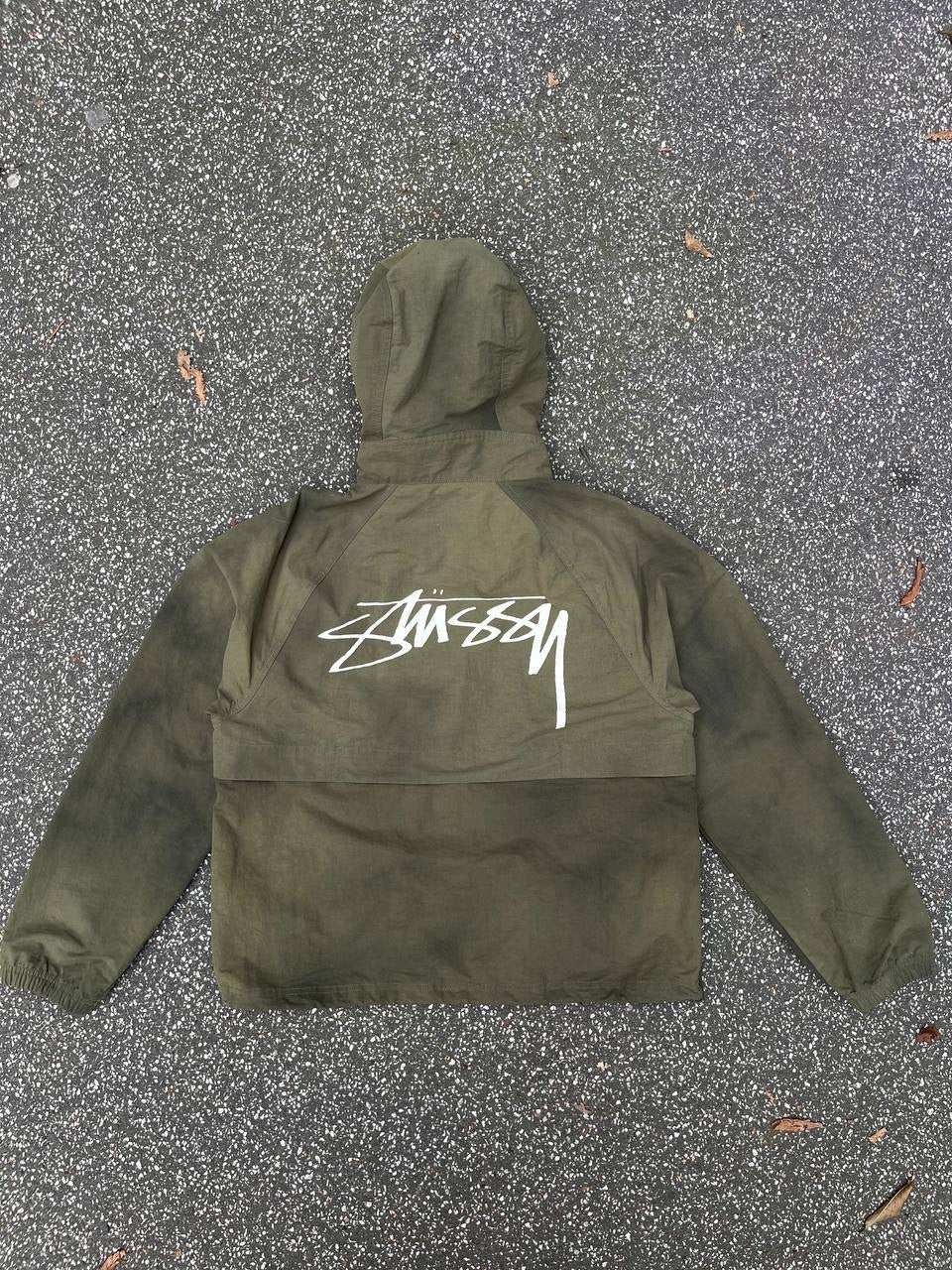 Stussy Beach Shell Jacket Faded Grøn Khaki M Medium