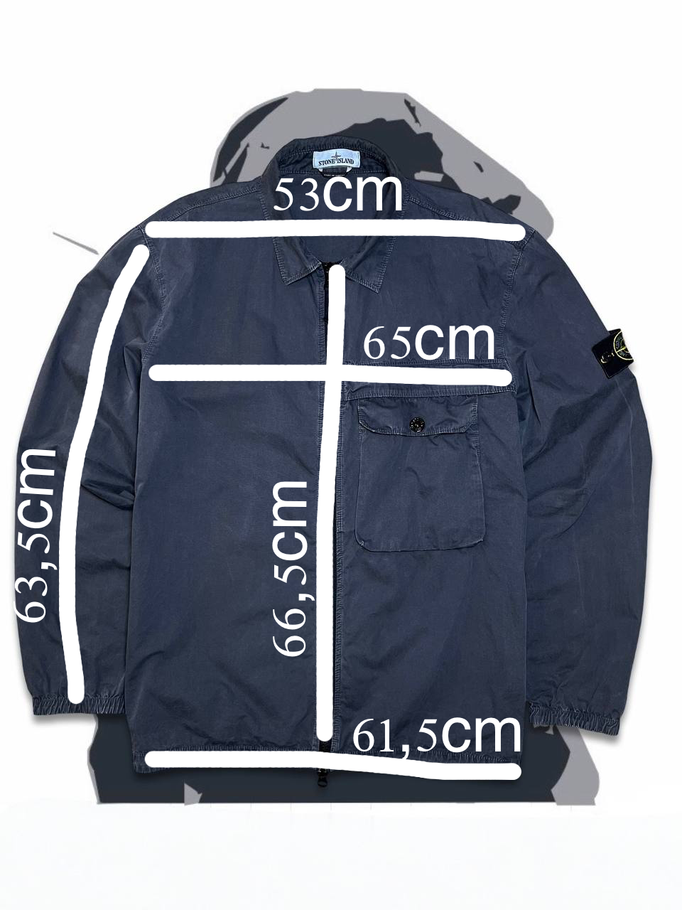 Brugt Used Overshirt Stone Island Skjorte i grå farve XL i god stand