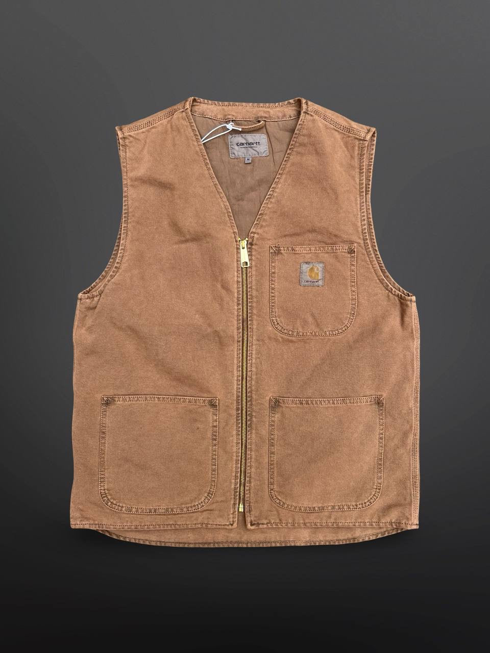 Carhartt WIP Arbor Vest M Medium Brown Brun Canvas Brand New