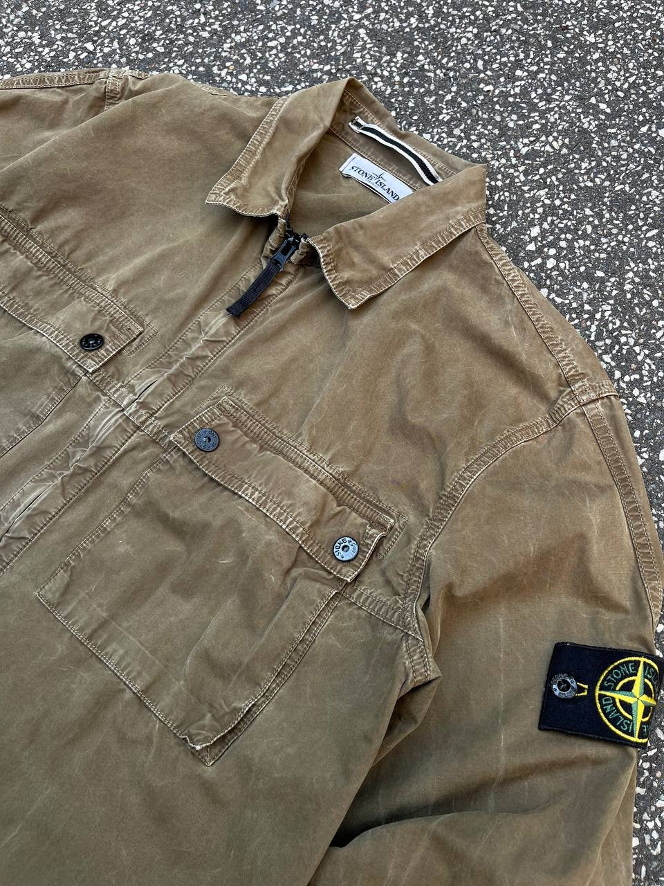 Stone Island Overshirt Skjorte Med Lynlås Brun Brown L Large 5915109KN