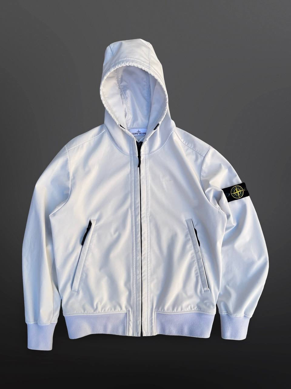 Stone Island Softshell R Jakke Hvid XL Brugt Used
