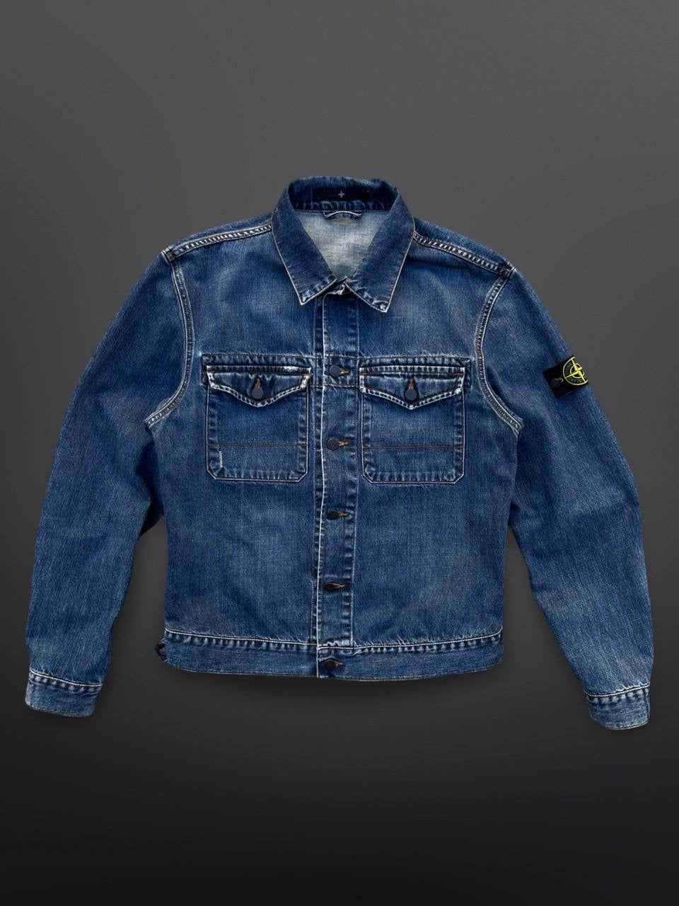 Stone Island Denim jakke XL i Mørkeblå Fra 90’erne Vintage