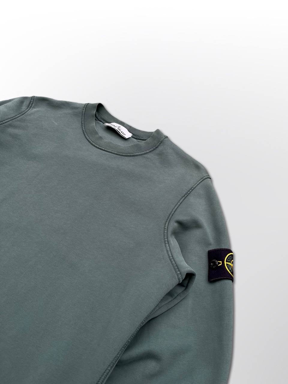 Stone Island Sweatshirt Medium Grøn Brugt Crew Neck