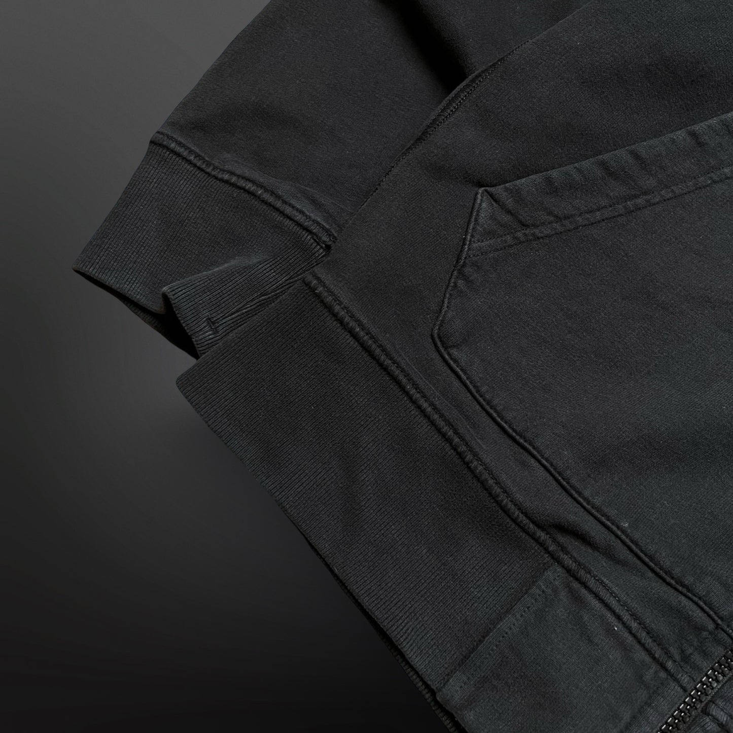 Stone Island Zip Up Hoodie Hættetrøje Sort M Medium