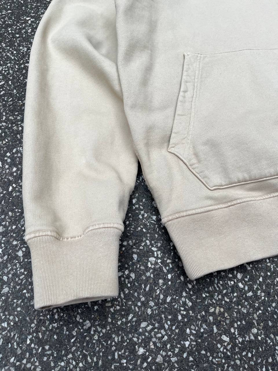 Stone Island Hættetrøje Hoodie i Beige Sand Farve XL Xlarge Brugt Used