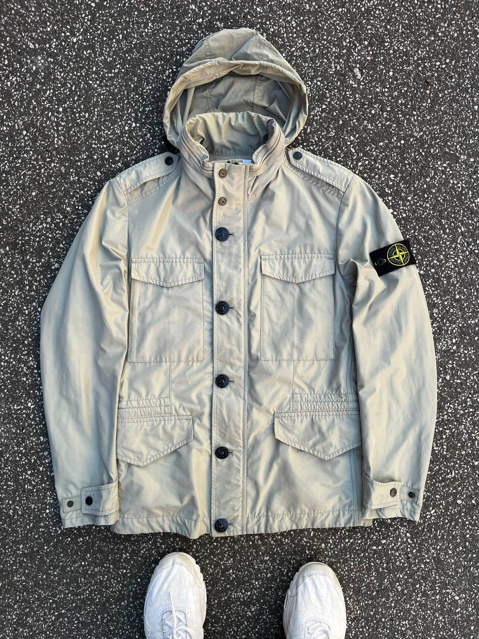 Stone Island Micro Reps David Jakke Beige S Small Brugt Used