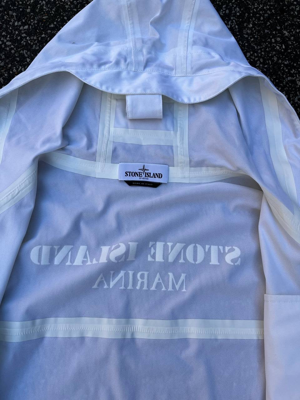Stone Island Marina Night Glow Jacket Selvlysende Jakke i Hvid L Large 2013 Vintage