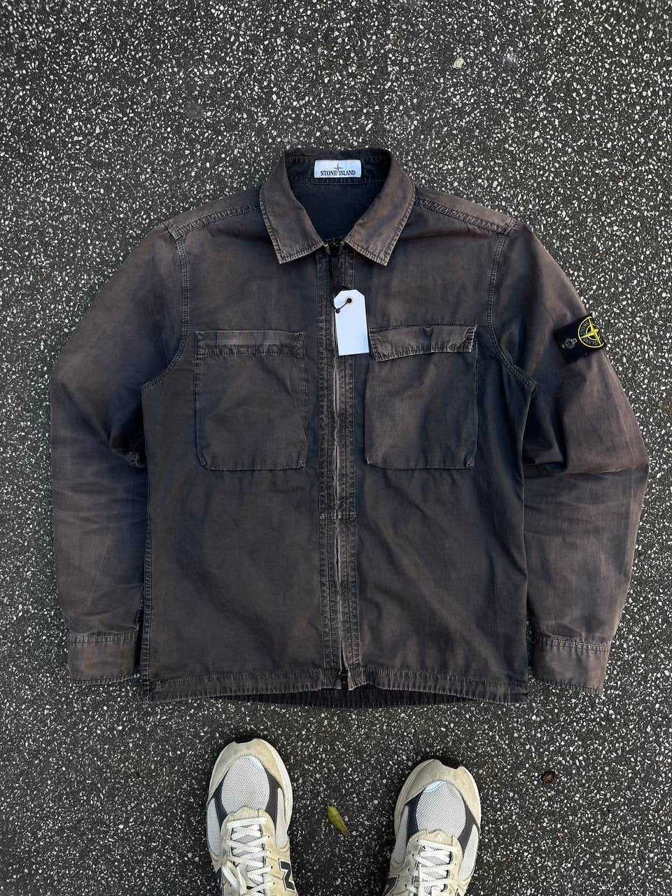 Stone Island Overshirt Skjorte Sommerjakke Grå Grey L Large Mænd Unisex Vintage