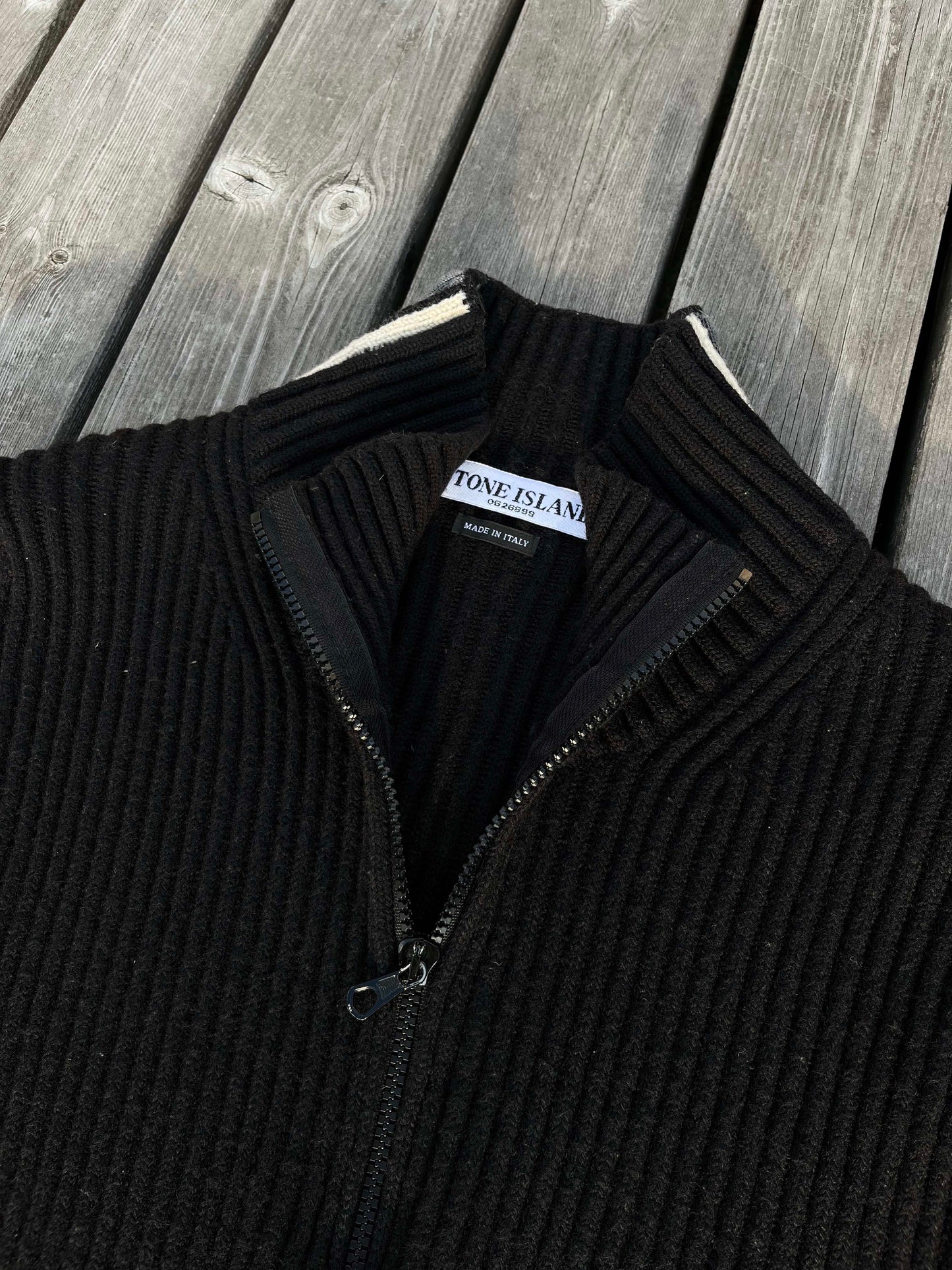 Vintage wool zip-sweater stone island fra 2005 M medium - supersaelger