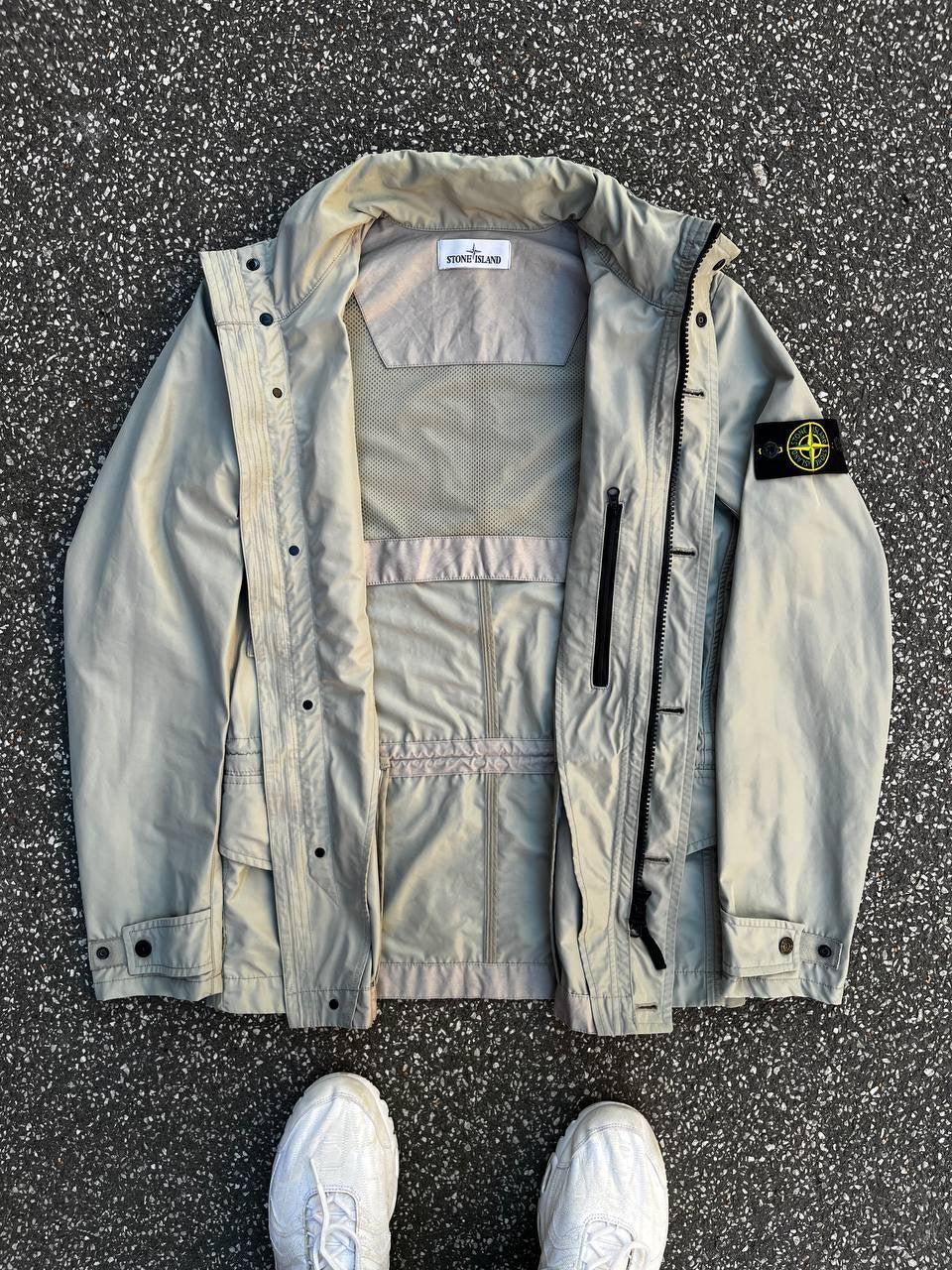 Stone Island Micro Reps David Jakke Beige S Small Brugt Used