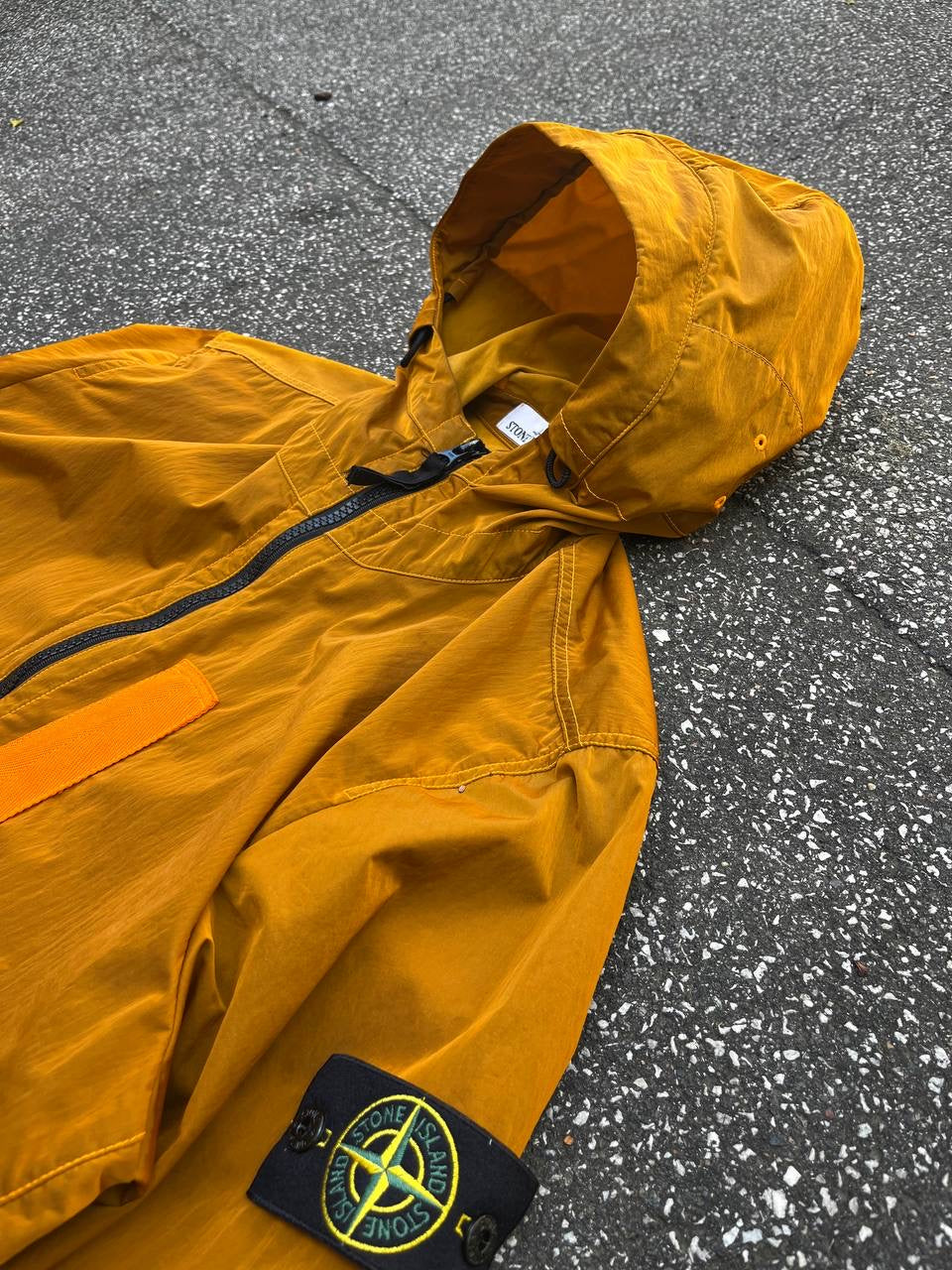 Stone Island Nylon Metal Flock Jakke Orange Aluminium XL Brugt Used