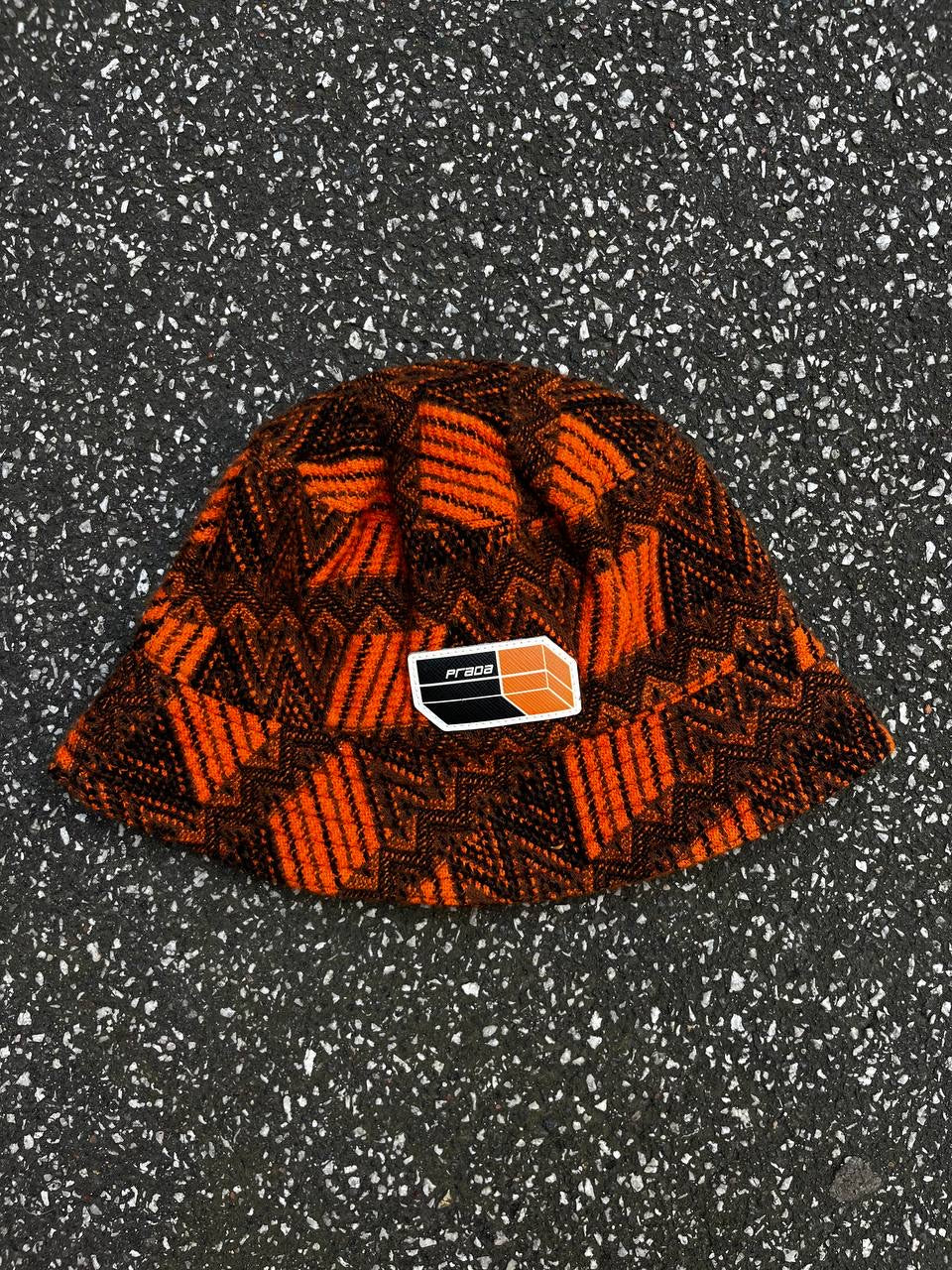 Prada Bøllehat Bucket Hat Wool/Cashmere Uld M Medium Orange