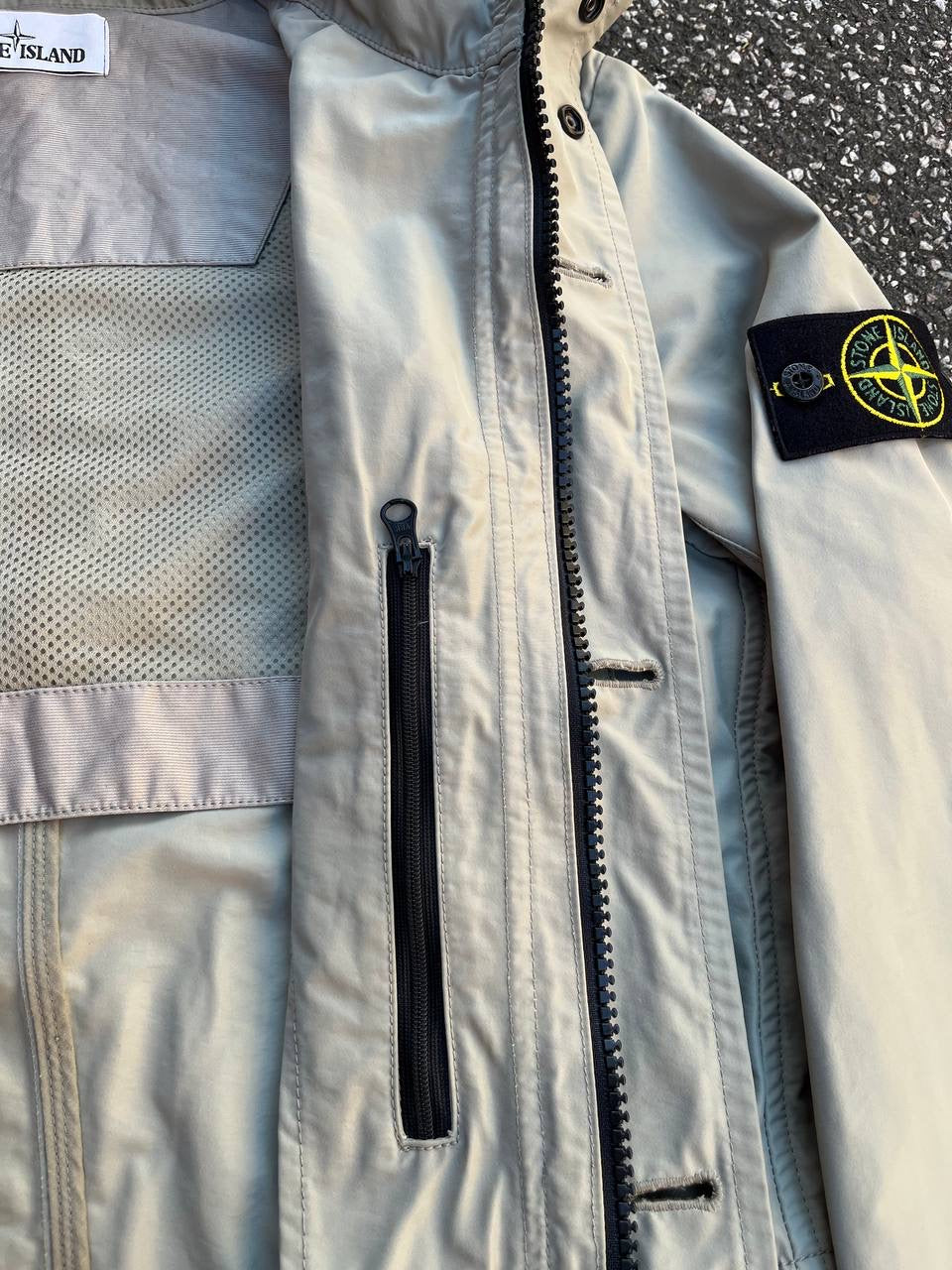 Stone Island Micro Reps David Jakke Beige S Small Brugt Used