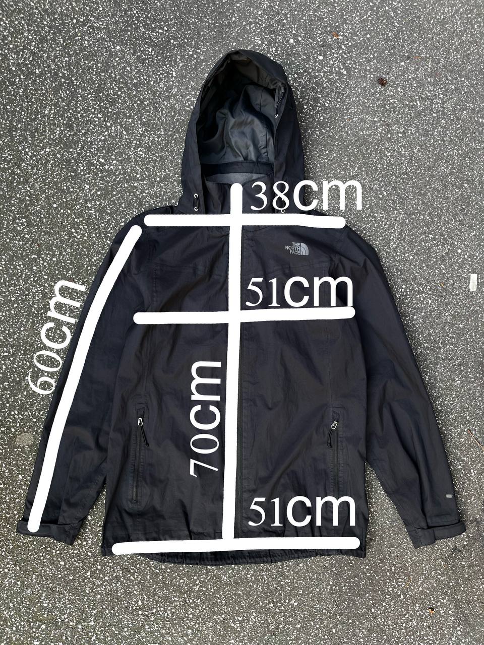 Brugt Used Regnjakke fra The North Face i sort i M medium dame DRYVENT membran