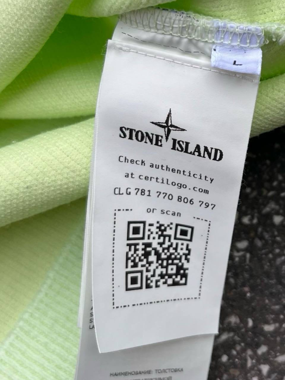 Stone Island Sweatshirt i Lime Large Brugt