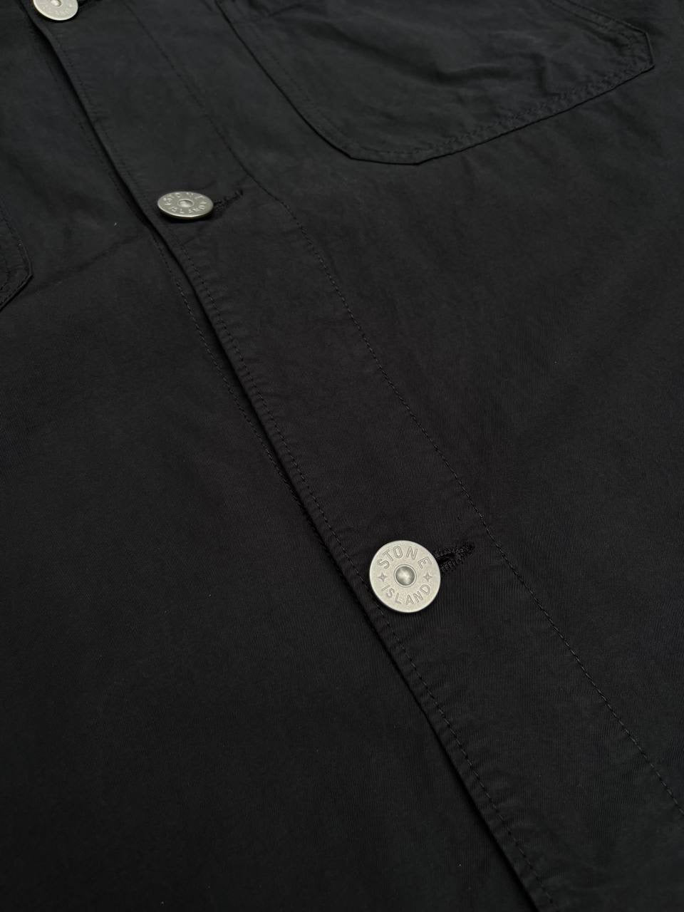 Stone Island Skjorte Kortærmet Sort Black XXL Sommerskjorte Overshirt Med Badge