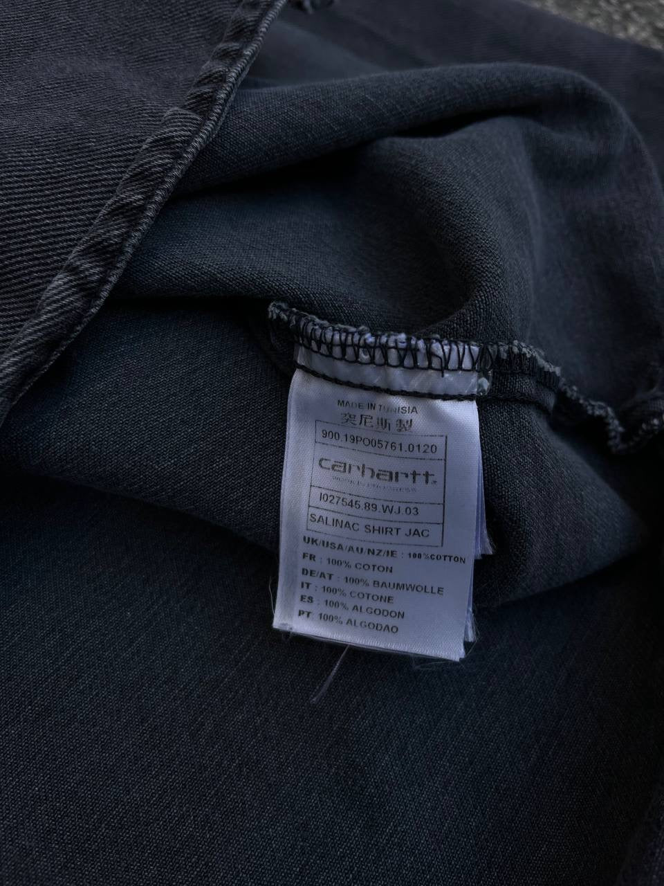 Carhartt WIP Denim skjorte Overshirt i grå Salinac Shirt Medium men’s