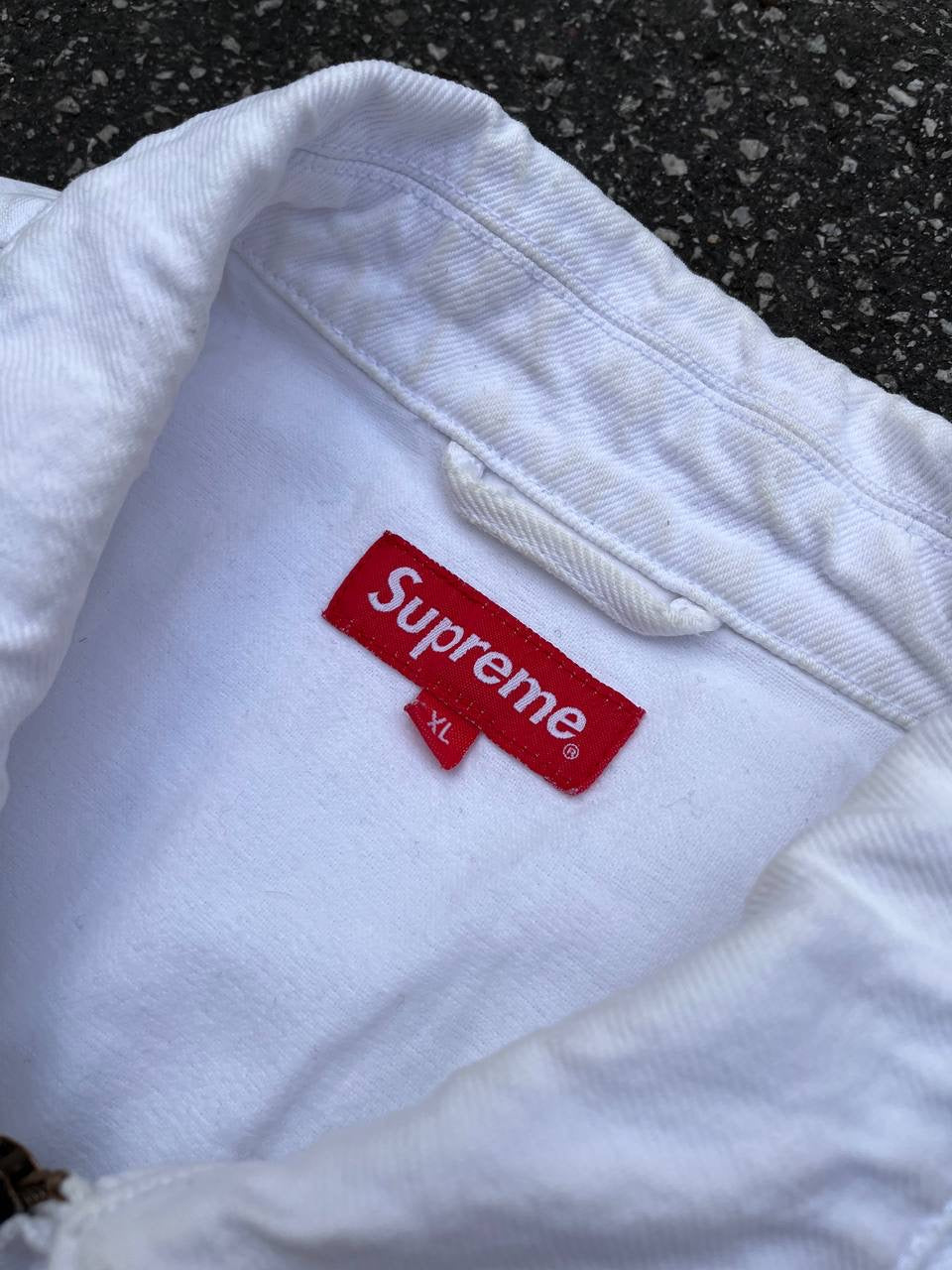 Supreme Canvas Jakke Hvid XL Vintage