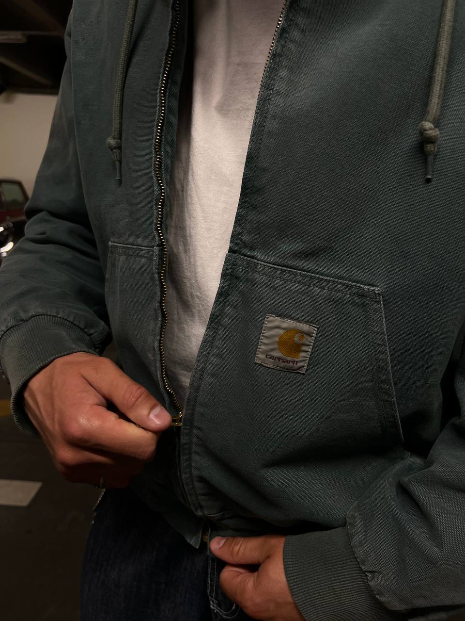 Vintage Carhartt Active /work jakke / jacket USA i grøn/mørkegrøn L large