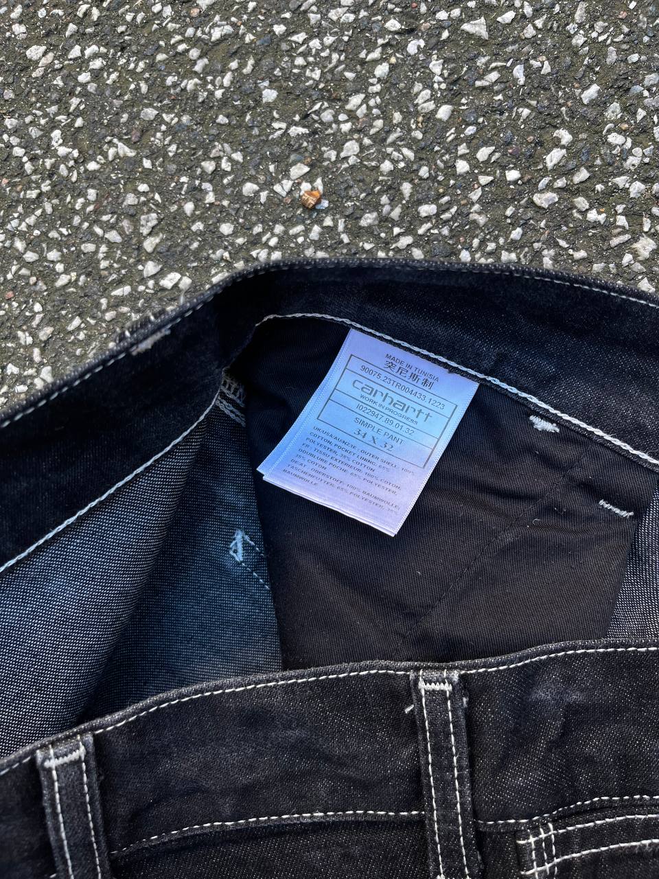 Vintage Carhartt WIP simple pant bukser i sort denim 34/32
