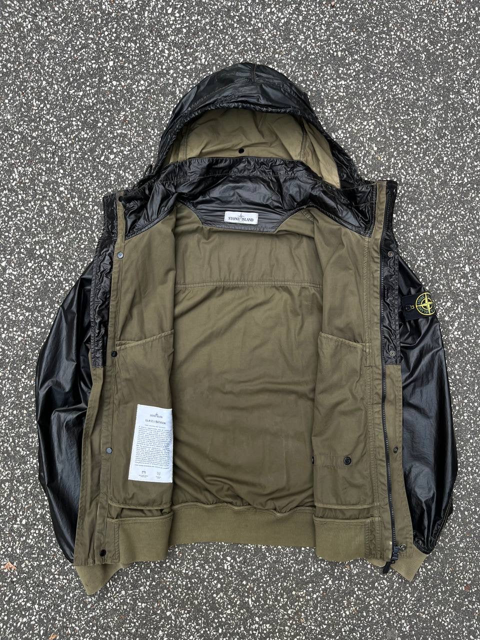 Stone Island Glass Batavia Jacket L Large Grøn Militær