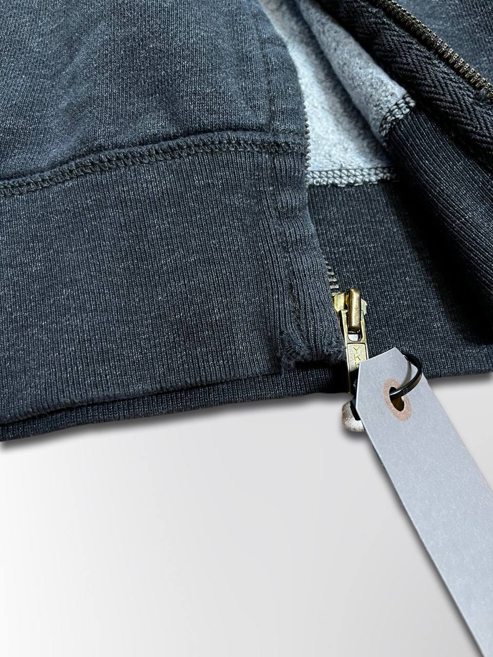 Brugt Vintage Zip-Up Hoodie Hættetrøje Polo Ralph Lauren i Grå farve med den Røde Hest i XL herre Stockholm style
