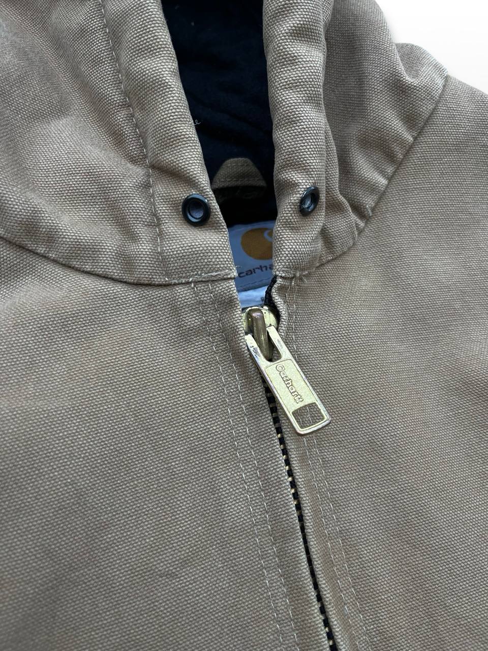 Brugt Vintage Carhartt Active Jacket USA 90s Med Fleece Insulation Vinterjakke i Beige farve L Large herre Unisex
