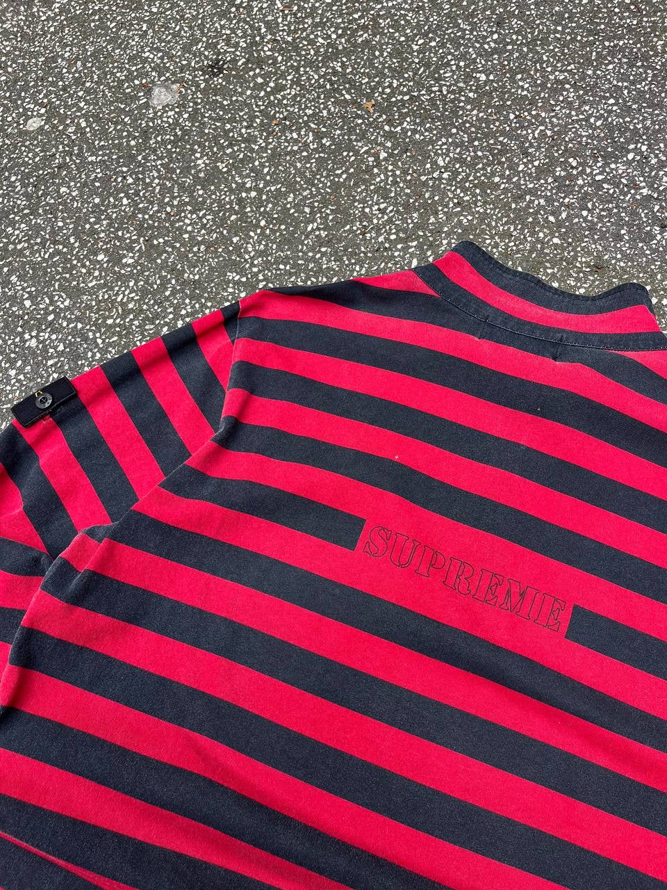 Supreme X Stone Island Quarter Zip Long Sleeve Top L Large Rød Sort