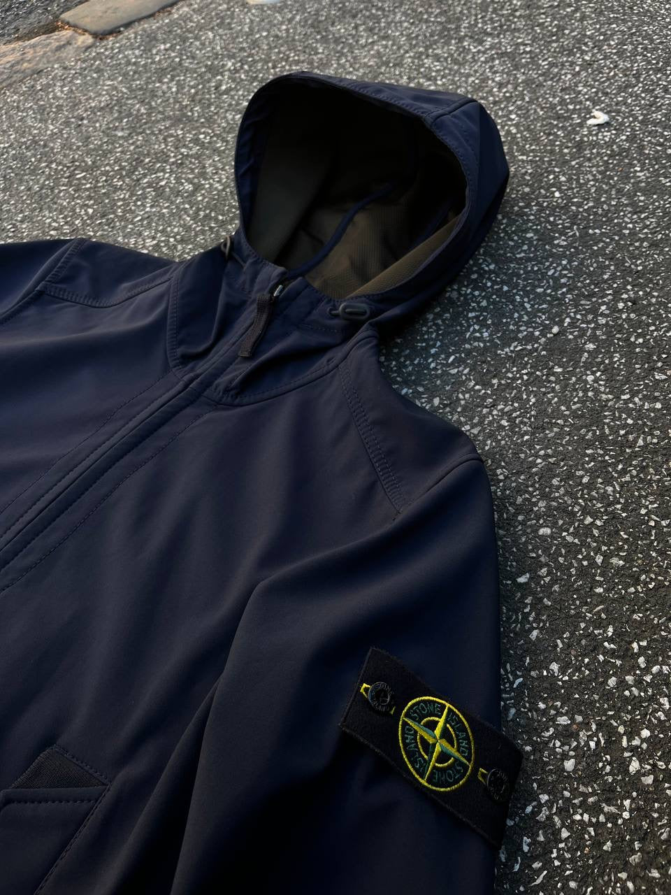 Stone Island Softshell R Jakke Navy Blå S Small Brugt Used