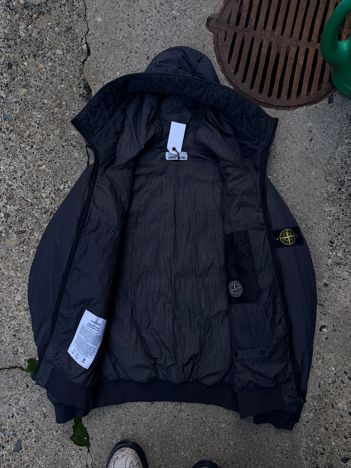 Stone Island Crinkle Reps Hooded Jacket Charcoal Grey – Large