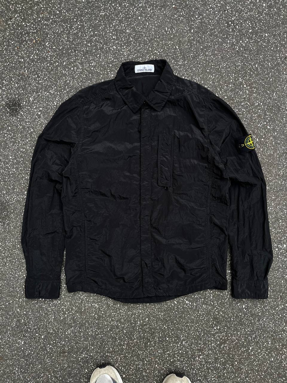 Stone Island Overshirt Sommerjakke i Sort Black Nylon Metal L Large 681510844